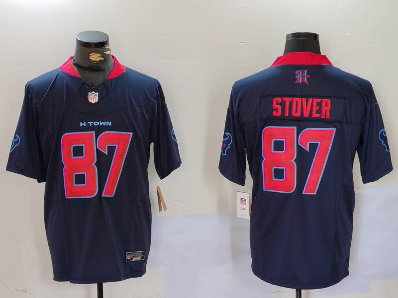 Men Houston Texans #87 Stover Black Three generations 2025 Nike Limited NFL Jersey style 1->houston texans->NFL Jersey